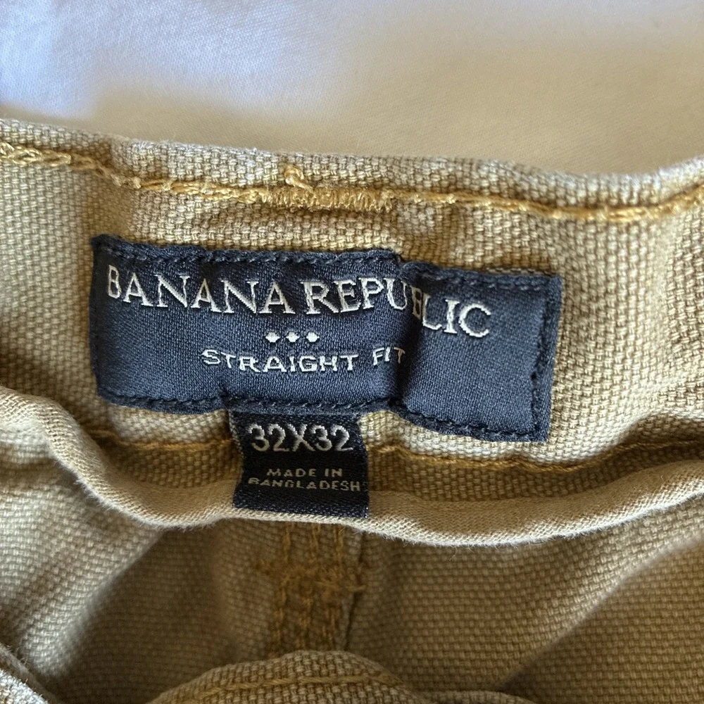 Banana Republic Carpenter Pants Mens 32x32* Double Knee Canvas Workwear Beige
